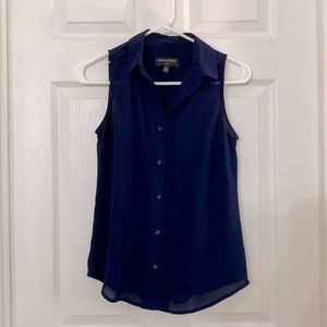 Banana Republic XXS Petite xxsp sleeveless collared blouse Navy Blue Women’s